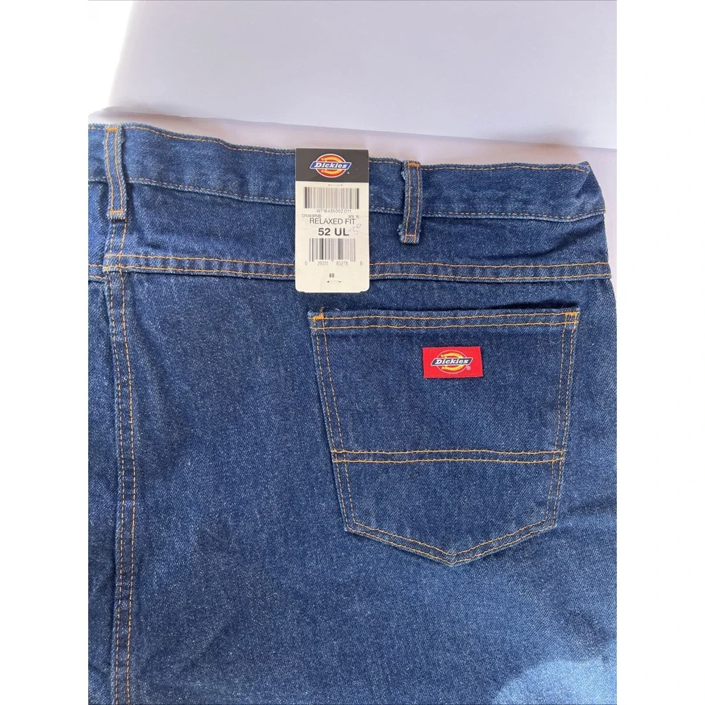 Dickies Denim Blue Jeans Men's 52UL Dark Wash Workwear Big & Tall NEW